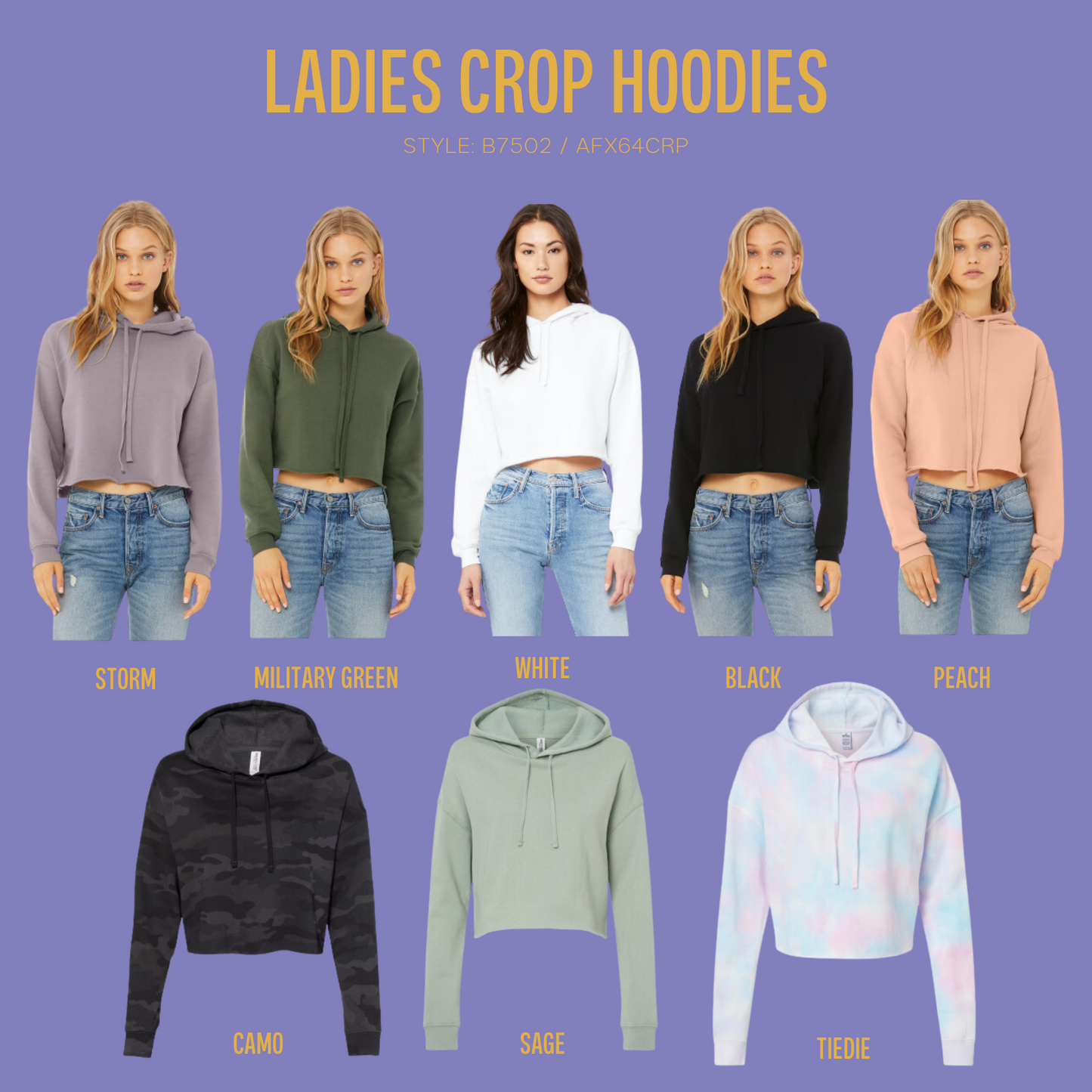 LADIES CROP HOODIE - CUSTOM ORDER