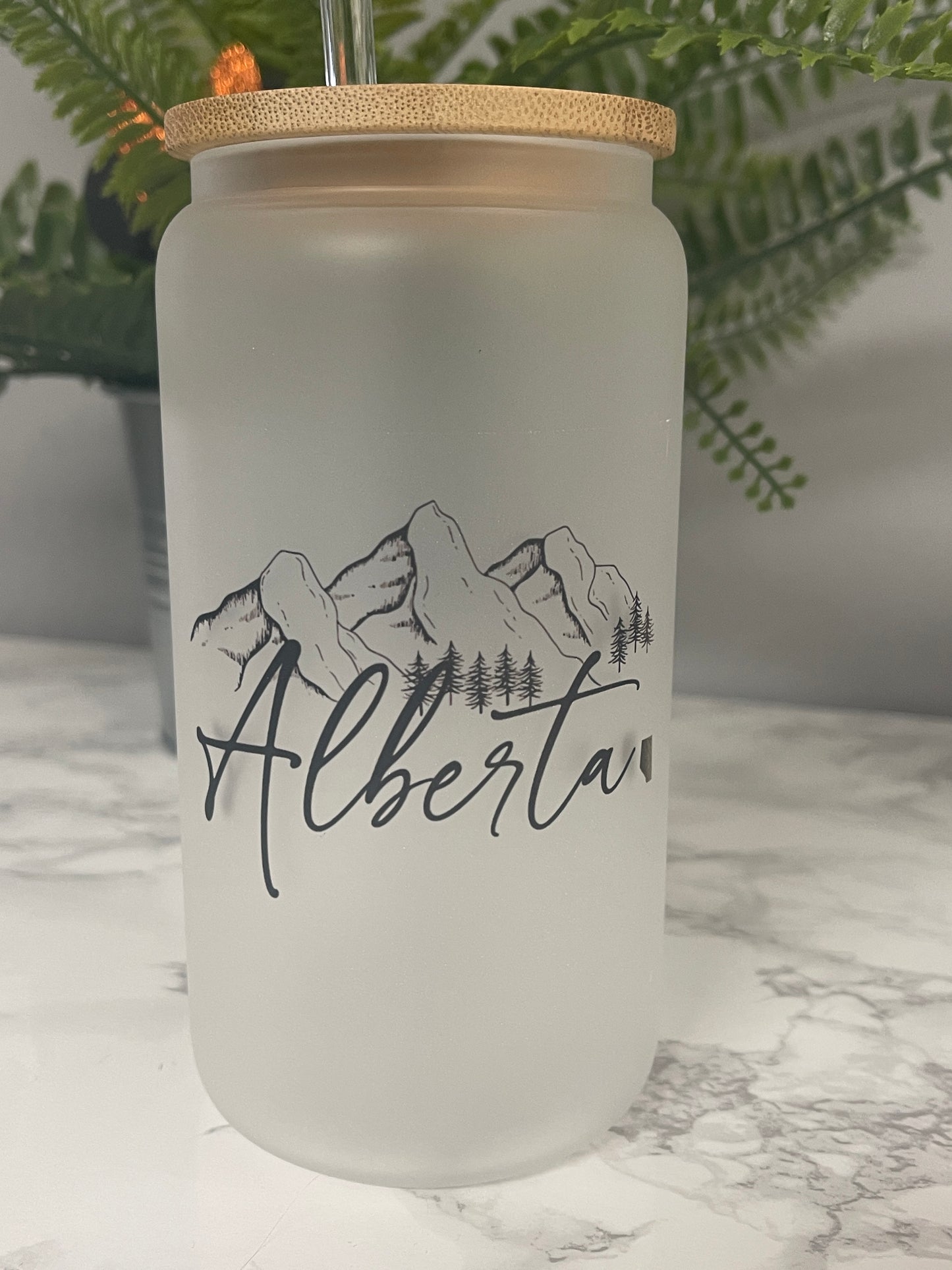 ALBERTA MOUNTAINS GLASS CAN