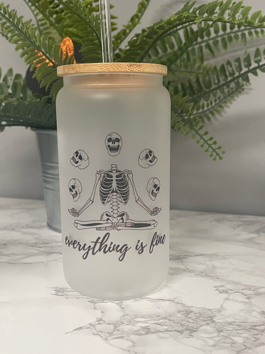 EVERYTHING’S FINE SKELETON GLASS CAN