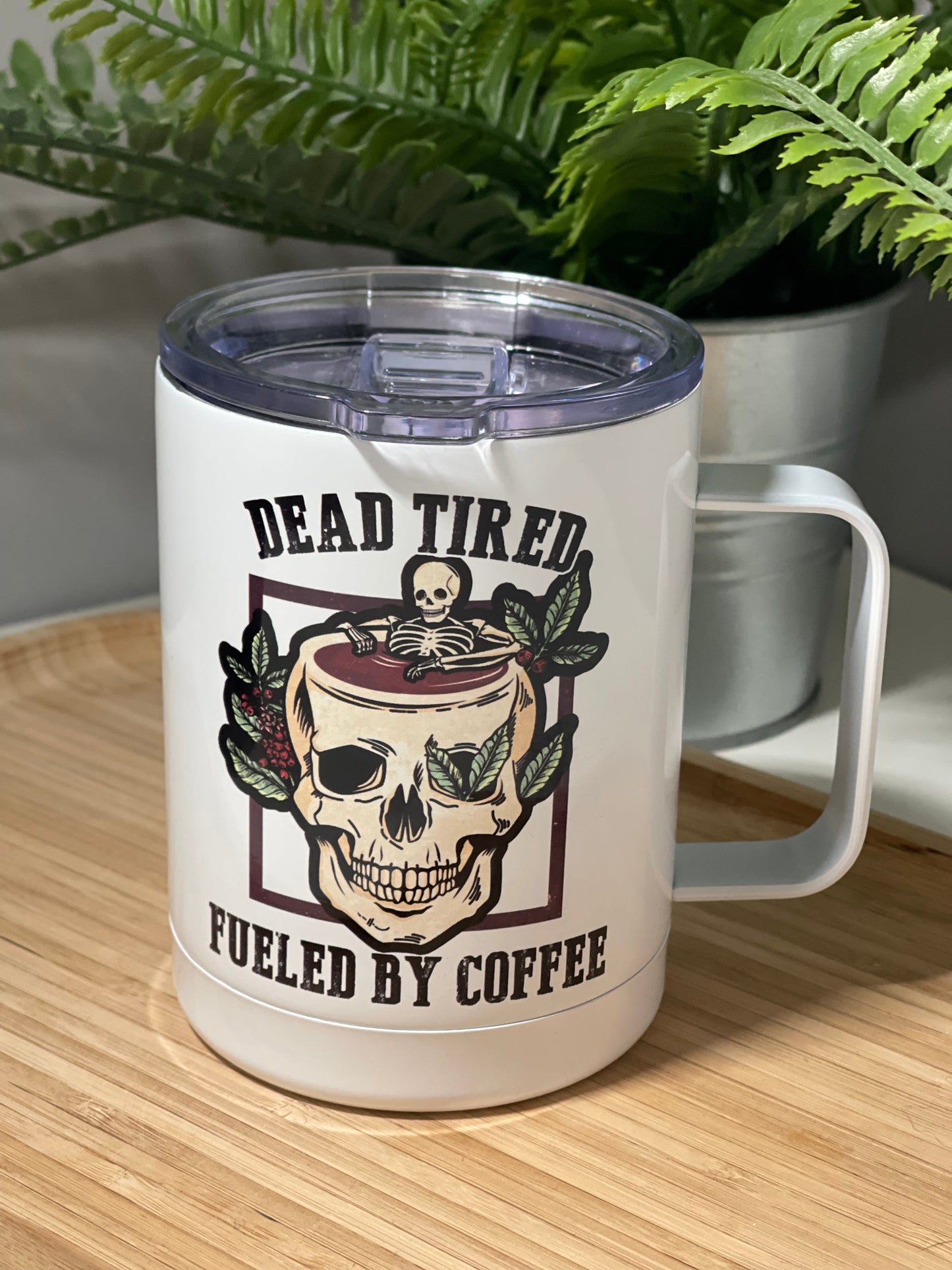 DEAD TIRED FUELED BY COFFEE CAMPMUG